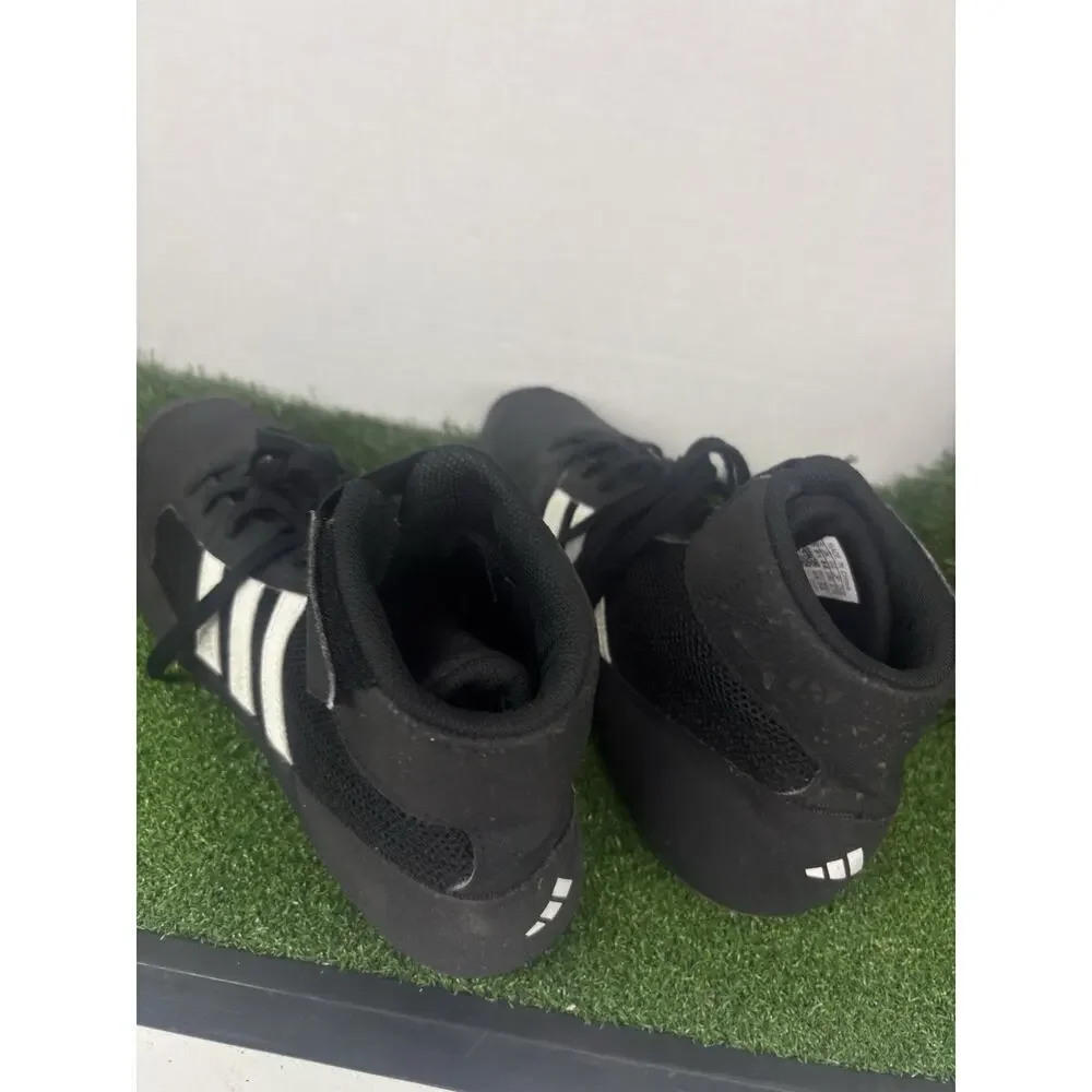 Adidas HVC 2 Wrestling Shoes Black Leather Mid Top AQ3325 Mens US Size 10 - Picture 6 of 9